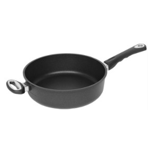 Deep frying pan, aluminum, 28 cm, height 8 cm, with 2 handles - AMT Gastroguss