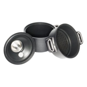 Set 3 piese pentru gatit la aburi, aluminiu, 20 cm/3 L - AMT Gastroguss