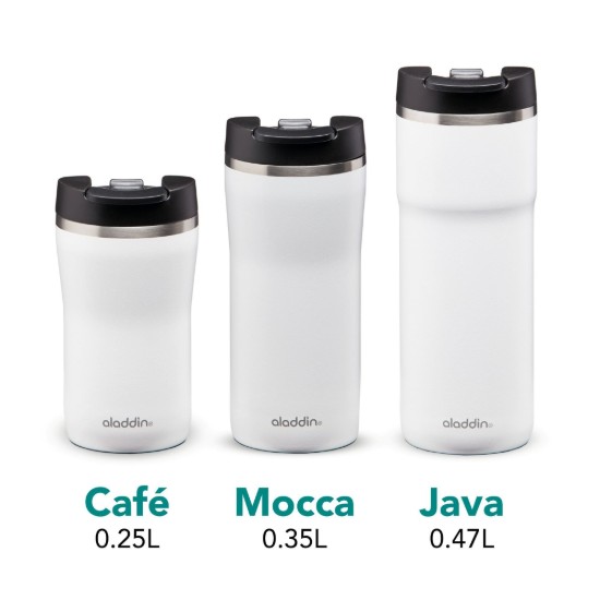 Stainless steel Cafe Thermavac thermo-insulating mug, 250 ml, Snowflake White - Aladdin 