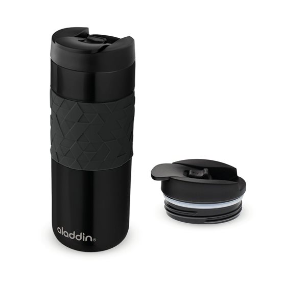 "Easy-Grip Leak-Lock" stainless steel thermo-insulating mug, 470 ml, Black - Aladdin