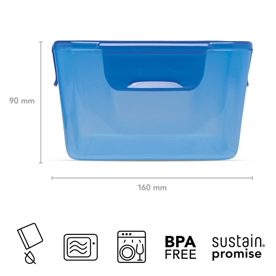 1200 ml plastmatbehållare, blå - Aladdin