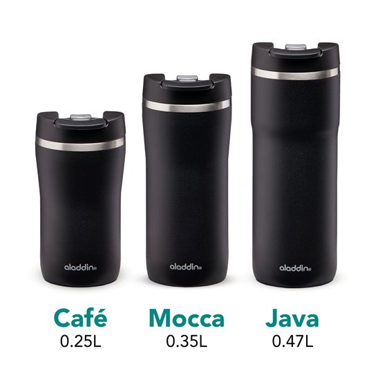 Edelstahl Java Thermavac Thermodämmbecher, 470 ml, Lava Schwarz - Aladdin 