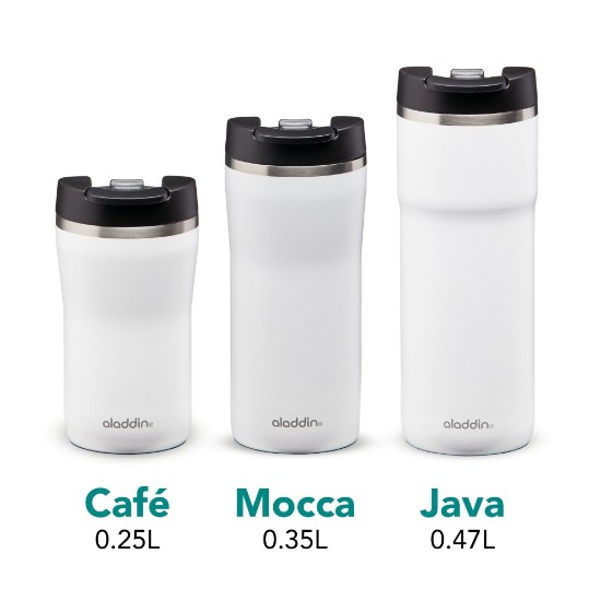 Stainless steel Java Thermavac thermo-insulating mug, 470 ml, Snowflake White - Aladdin 