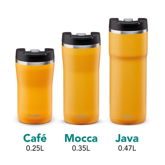 Ruostumattomasta teräksestä valmistettu Java Thermavac lämpöeristysmuki, 470 ml, Sun Yellow - Aladdin 