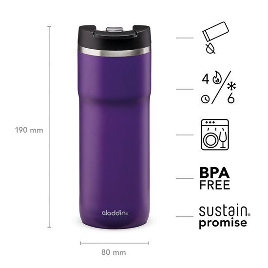 Stainless steel Java Thermavac thermo-insulating mug, 470 ml, Violet Purple - Aladdin 