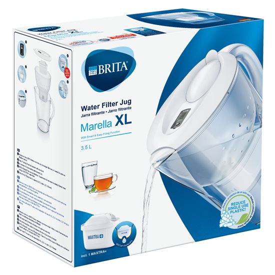 BRITA Marella XL Maxtra+ vandfilterkande, 3,5 L, hvid