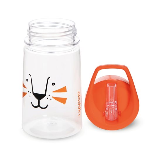 Μπουκάλι νερού "Zoo Flip & Sip" 430 ml, πλαστικό, μοτίβο τίγρης - Aladdin