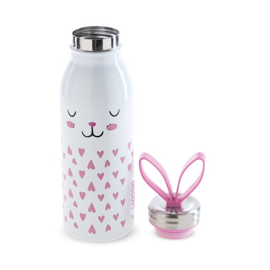 Stainless steel "Zoo" water bottle 430 ml imprinted with rabbit pattern - Aladdin