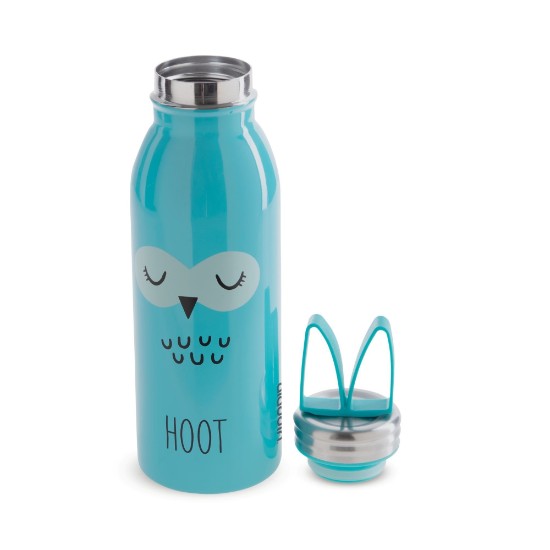 "Zoo" water bottle 430 ml, stainless steel, owl pattern - Aladdin