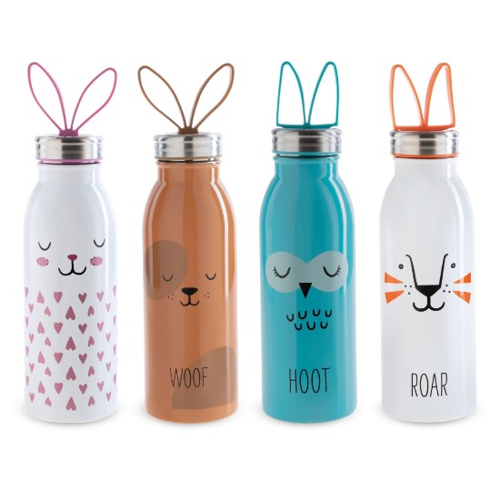 "Zoo" water bottle 430 ml, stainless steel, owl pattern - Aladdin