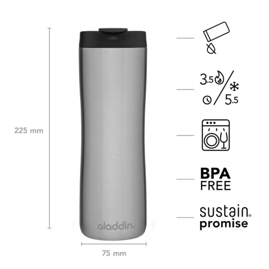 470 ml thermo-insulating mug, Grey - Aladdin