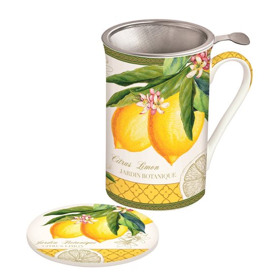 Mug en porcelaine 300 ml avec infuseur, "Jardin Botanique - Lemon" - Nuova R2S