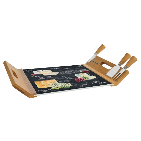 5-teiliges Käse-Servierset, "World of cheese", 44 x 28 cm – Nuova R2S