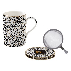 "Atmosphere Savana" mug provided with with lid and infuser, porcelain, 350 ml  - Nuova R2S