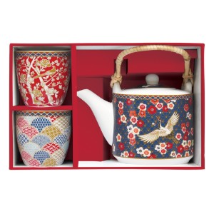 600 ml porcelain teapot  with infuser and 2 cups, "Okinawa" collection - Nuova R2S
