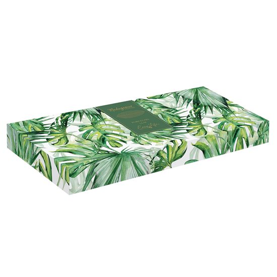 Platter poircealláin "Tropical Leaves Green", 47 x 19 cm - Nuova R2S 