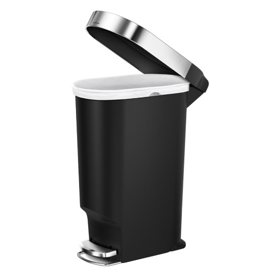 Pedal skraldespand, 40 L, plastik, "Slim", Sort - simplehuman