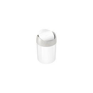 Mini trash can, 1.5 L, white steel - "simplehuman" brand