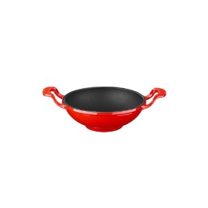 Pyöreä wok, 16 cm, valurauta, punainen - LAVA merkki