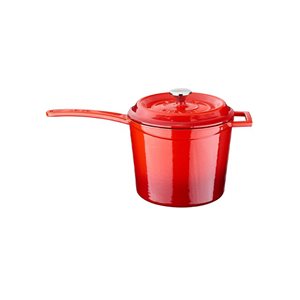 Saucepan with lid, cast iron, 18 cm / 3.2 l, red - LAVA