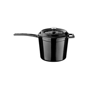 Saucepan with lid, for sauce, cast iron, 18 cm/3.2 l, black - LAVA