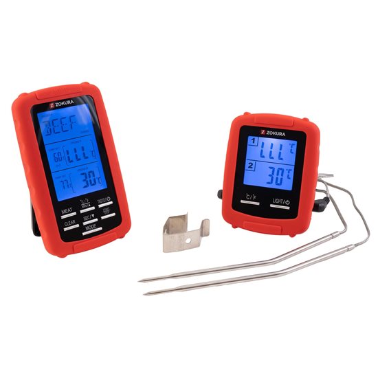 Wireless meat thermometer, with 2 probes - Zokura