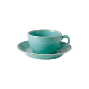 Tea cup cup and saucer, porcelain, Alumilite "Seasons", 250 ml, Turquoise - Porland