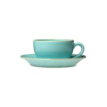Tea cup cup and saucer, porcelain, "Seasons", 207 ml, Turquoise - Porland