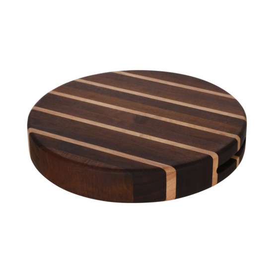 Round chopping board, acacia/rubber tree, 35 cm, "Rockingham Forest" - Grunwerg