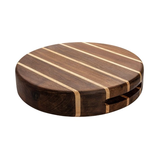 Round chopping board, acacia/rubber tree, 35 cm, "Rockingham Forest" - Grunwerg