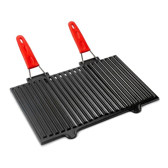 Grill, cast iron, with silicone handles, 40 x 25 cm - LAVA brand