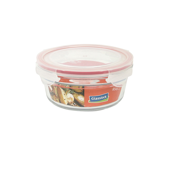 Food storage container, round, 850 ml, made from glass - Glasslock