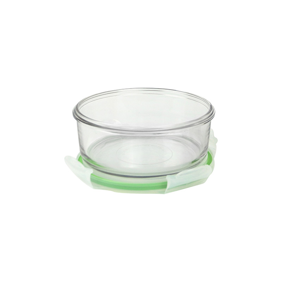 Round food storage container, 660 ml, made from glass - Glasslock