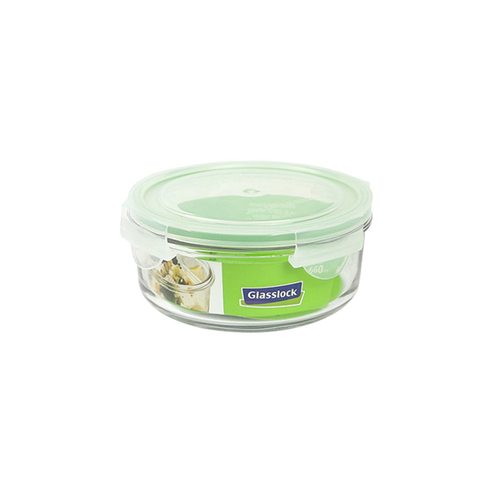 Round food storage container, 660 ml, made from glass - Glasslock