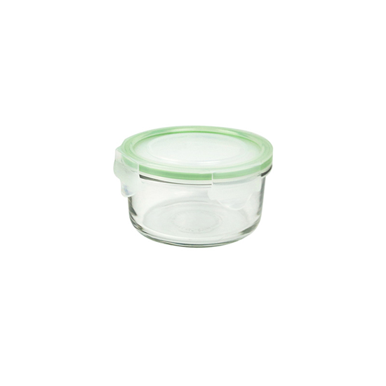 Round food storage container, 370 ml, made from glass - Glasslock