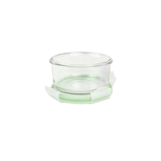 Round food storage container, 370 ml, made from glass - Glasslock