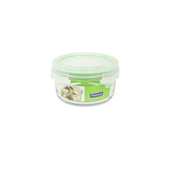 Round food storage container, 370 ml, made from glass - Glasslock