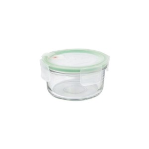 Round food storage container, "Air Type" range, 400 ml, made from glass - Glasslock