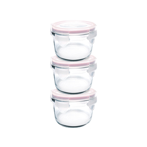 Set of 3 food storage containers, made from glass, 165 ml - Glasslock