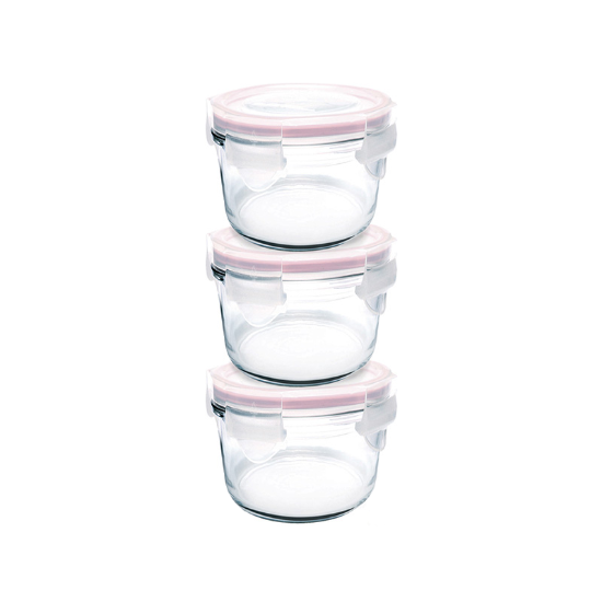 Lot de 3 boîtes de conservation alimentaire en verre 165 ml - Glasslock