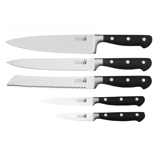 Комплект ножове от 6 части, неръждаема стомана, "Rockingham Forge Sharp'N" - Grunwerg