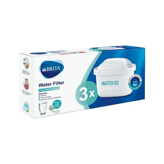 Sett med 3 BRITA "Pure Performance Maxtra+" filtre