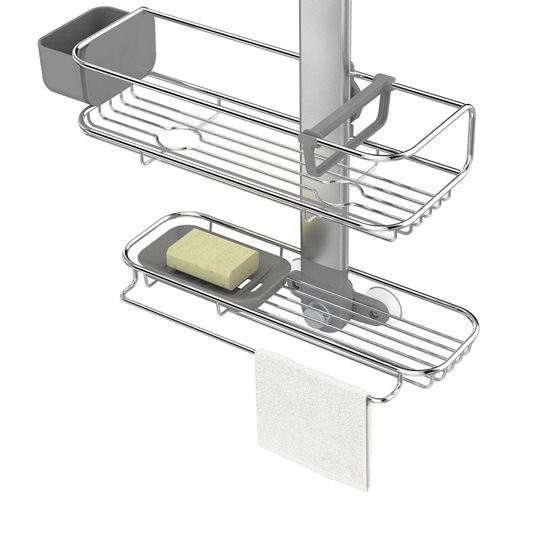 Support réglable "Plus" pour accessoires de douche, aluminium anodisé - marque "simplehuman"