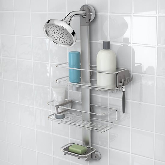 Adjustable holder for shower accessories, anodized aluminum - "simplehuman" brand