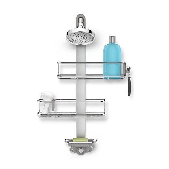 Nastavitelný držák na sprchové příslušenství, eloxovaný hliník - značka "simplehuman".