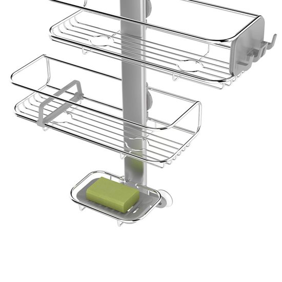 Justerbar holder for dusjtilbehør, anodisert aluminium - "simplehuman" merke