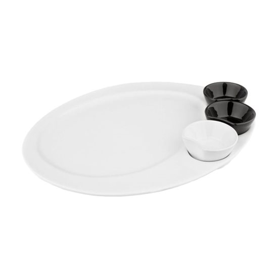 Platter with 3 bowls for sauce, 34 x 28 cm - Viejo Valle