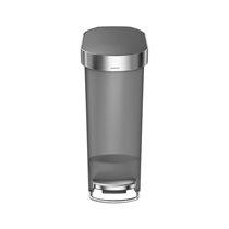 Slim trash can, with pedal, 40 L, plastic, gray - "simplehuman" brand