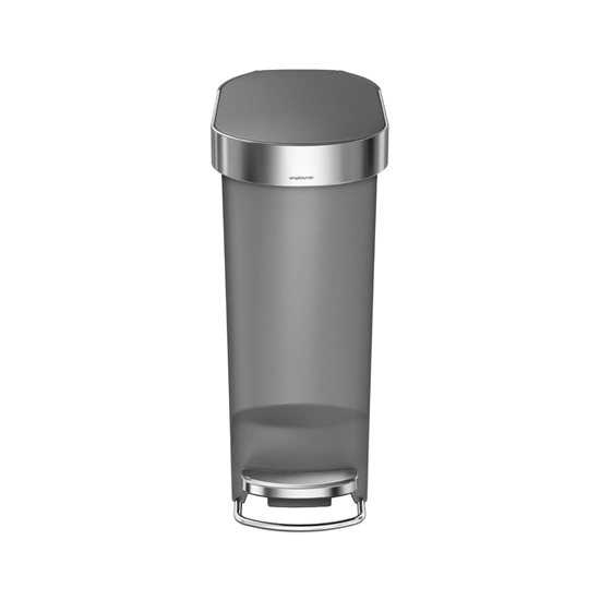 Pedaaliga prügikast, 40 L, plastik, Slim, Grey – simplehuman