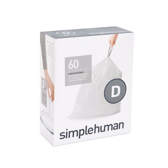 Çöp torbaları, kod D, 20 L / 60 adet, plastik - "simplehuman" marka